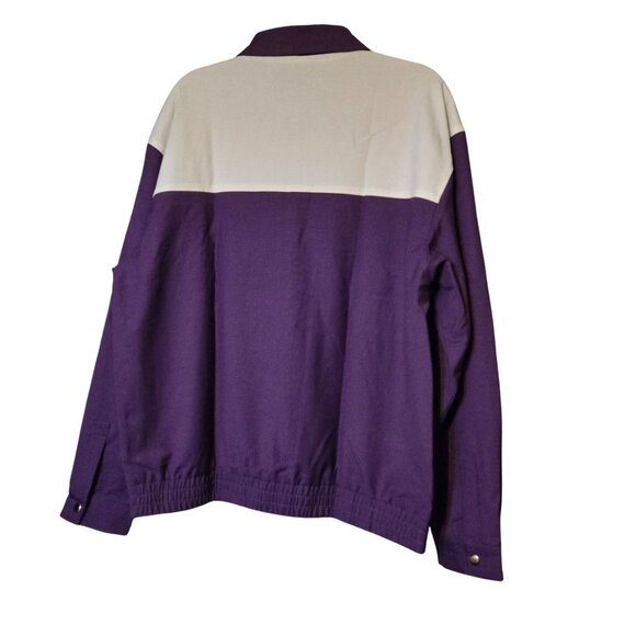 Bogey Boys Purple/ White Colorblock Golf Athletic Jacket Elastic‎ Hem Cuffs XL - Picture 3 of 7